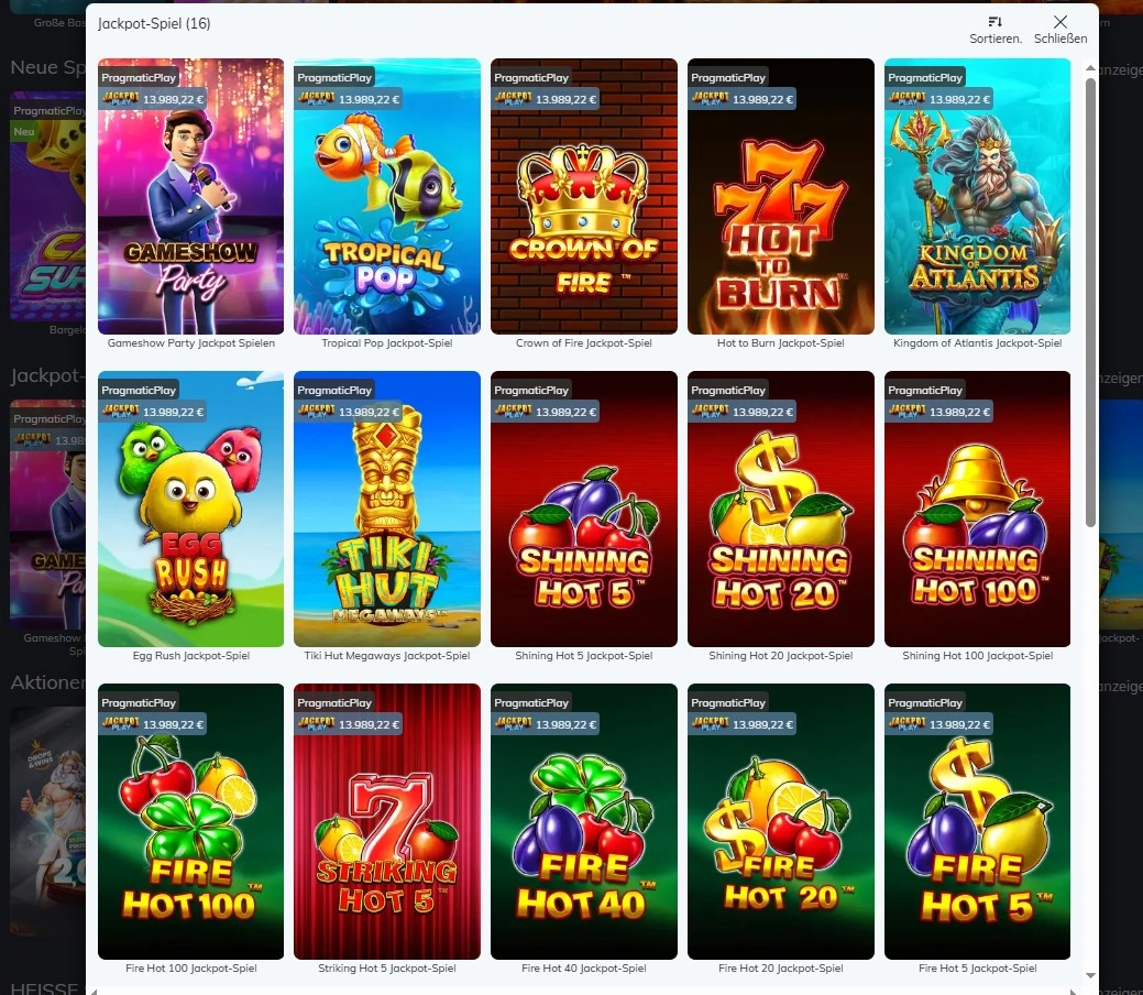 Jackpot-Spielautomaten bei Kaasino entdecken