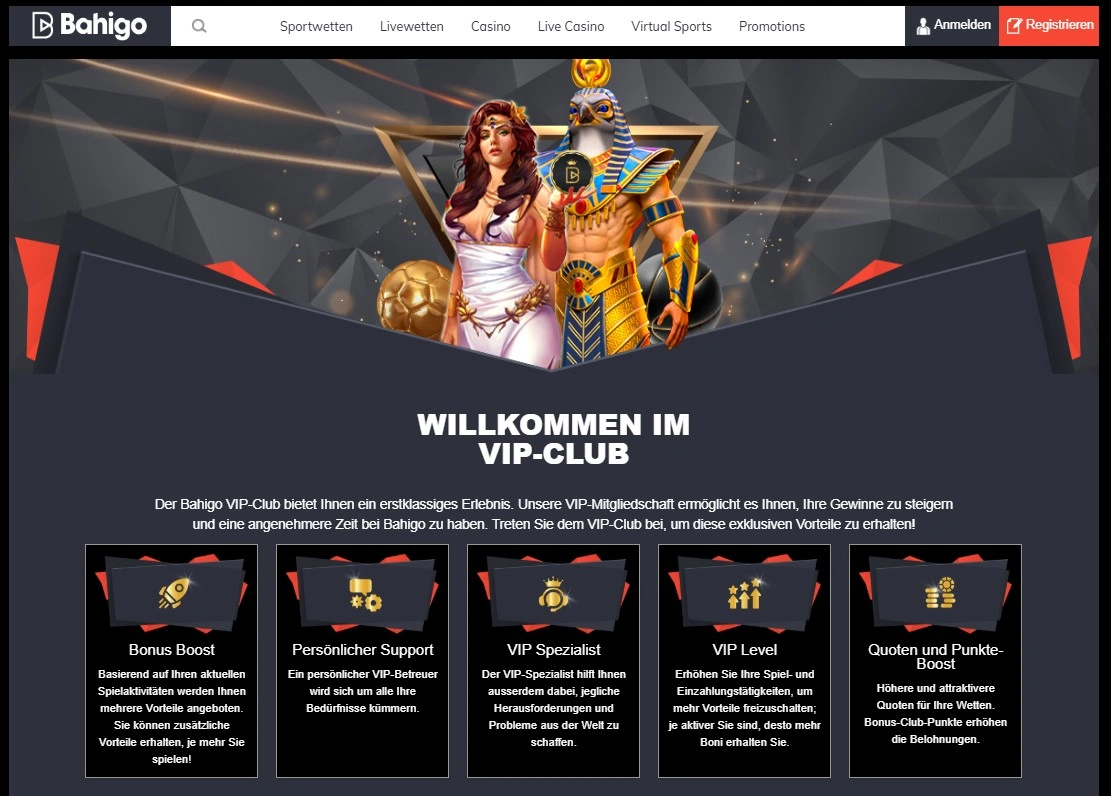 VIP Club Vorteile bei Bahigo Casino